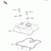 Схема вузла: Клапанна кришка Kawasaki KX250/ KX252 KX250F