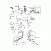 Схема вузла: Паливний бак для Kawasaki ZR400 Xanthus