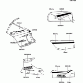 Схема вузла: Decals(ebony/bronze-guns)(zx600-c2/c3) для Kawasaki ZX600 GPX600R