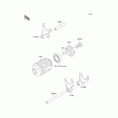 Схема вузла: Gear change drum/shift fork(s) для Kawasaki KX125