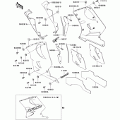 Схема вузла: Cowling lowers(1/3)(zx1100-d6) для Kawasaki ZX1100 ZZ-R1100