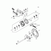 Схема вузла: Задня зірка та хаб для Kawasaki KLX125 KLX125