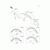 Схема вузла: Fenders(1/2)(vn1500-l4) для Kawasaki VN1500 Vulcan 1500 Nomad Fi