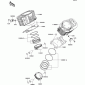 Схема узла: Цилиндр & Поршень для Kawasaki VN1700 VN1700 Voyager ABS