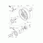 Схема узла: Заднее колесо & Приводная цепь для Kawasaki ZX600 Ninja ZX-6R