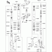 Схема вузла: Вилка передньої осі для Kawasaki VN1600 VN1600 Mean Streak