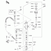 Схема вузла: Задній гальмівний циліндр для Kawasaki KX125