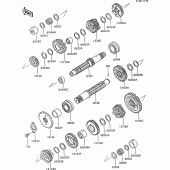 Схема узла: Трансмиссия для Kawasaki ZX600 GPX600R
