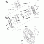 Схема узла: Передний тормоз для Kawasaki ZX600 Ninja ZX-6RR