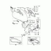 Схема узла: Топливный бак для Kawasaki VN250 Eliminator 250V