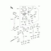 Схема узла: Передний тормозной цилиндр для Kawasaki EX500 EX500