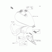 Схема вузла: Інформаційні наклейки для Kawasaki VN900 Vulcan 900 Classic LT