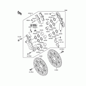Схема узла: Передний тормоз для Kawasaki ZX900 GPZ900R