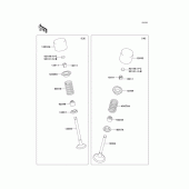 Схема вузла: Клапан(и)(1/2) для Kawasaki KX250/ KX252 KX250F