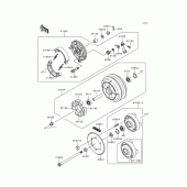Схема узла: Заднее колесо & Приводная цепь для Kawasaki EN500 Vulcan 500 LTD