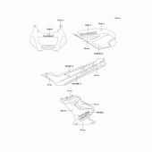 Схема вузла: Decals(ebony/blue)(ex250-h3/h4) для Kawasaki EX250 ZZR250