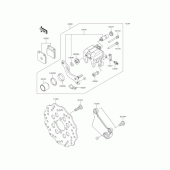 Схема узла: Задний тормоз для Kawasaki KL110 KSR PRO