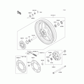 Схема узла: Заднее колесо & Приводная цепь для Kawasaki EX250 ZZR250