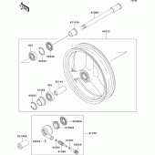 Схема вузла: Ступиця переднього колеса для Kawasaki ZX750 ZXR750R
