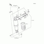 Схема узла: Амортизатор(ы) для Kawasaki ZX600 GPX600R