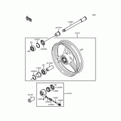 Схема вузла: Ступиця переднього колеса для Kawasaki ZR750 Zephyr