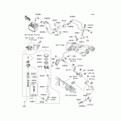 Схема узла: Задний тормозной цилиндр (1/2) для Kawasaki ZX1400 ZZR1400 ABS