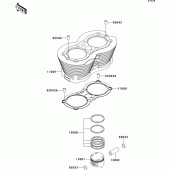 Схема вузла: Циліндр & Поршень для Kawasaki EJ650 W650