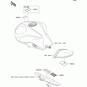 Схема вузла: Інформаційні наклейки для Kawasaki ZR750 Z750 ABS