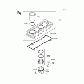 Схема вузла: Циліндр & Поршень для Kawasaki ZR250 Balius