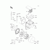 Схема узла: Воздушный фильтр для Kawasaki KLX250 KLX250SR
