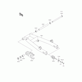 Схема вузла: Задній важіль (Маятник) для Kawasaki BJ250 Estrella