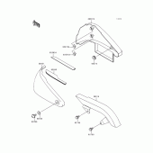 Схема узла: Задние боковые обтекатели & Защита цепи для Kawasaki VN800 Vulcan 800