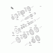 Схема вузла: Трансмісія для Kawasaki KX65