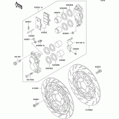 Схема узла: Front caliper для Kawasaki ZX600 ZZ-R600