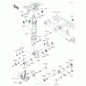 Схема узла: Подвеска/задний амортизатор для Kawasaki KLX140 KLX140G