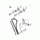 Схема узла: Распредвал & Цепь ГРМ & Натяжитель для Kawasaki EN650 Vulcan S