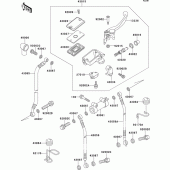Схема узла: Передний тормозной цилиндр для Kawasaki ZR1100 ZRX1100-II