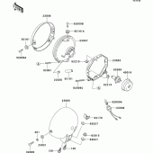 Схема вузла: Headlight(s)(1/2)(uk) для Kawasaki BN125 Eliminator