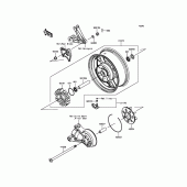 Схема вузла: Заднє колесо & Привідний ланцюг для Kawasaki ZG1400 Concours 14 ABS