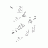 Схема вузла: Gear change drum/shift fork(s) для Kawasaki KL650 KLR650