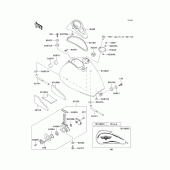 Схема вузла: Fuel tank(1/2) для Kawasaki VN800 Vulcan 800 Classic
