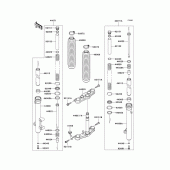 Схема вузла: Вилка передньої осі для Kawasaki KLX140 KLX140L