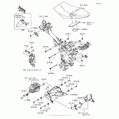 Схема вузла: Кріплення двигуна Kawasaki BR125 Z125 Pro KRT Edition