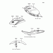 Схема узла: Наклейка(Желтый)(HJF) для Kawasaki ER650 Z650 ABS