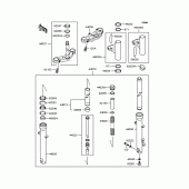 Схема вузла: Вилка передньої осі (- BJ250A-017226) для Kawasaki BJ250 Estrella RS