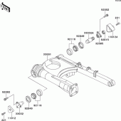 Схема вузла: Задній важіль (Маятник) для Kawasaki ZG1000 1000GTR
