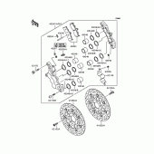 Схема вузла: Переднє гальмо для Kawasaki ZR400 ZRX