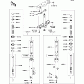 Схема вузла: Вилка передньої осі для Kawasaki VN900 VN900 Custom