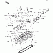 Схема узла: Головка цилиндра для Kawasaki ZG1400 1400GTR ABS