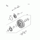Схема вузла: Заднє колесо & Привідний ланцюг для Kawasaki VN1500 VN-15